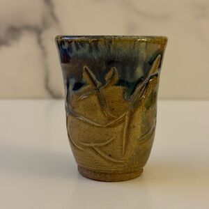 Handcrafted Ceramic Vase - Blue and Brown